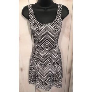 White and black dress